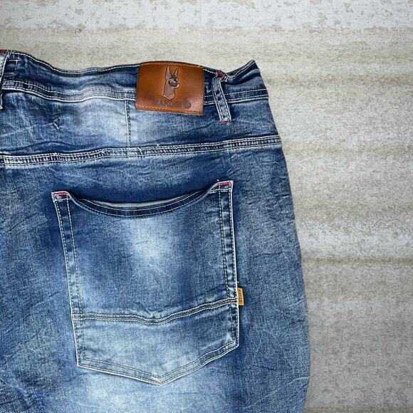 Vintage Y2K Makobi Skate Jeans 50x34 Baggy Tapered Leg Fit Medium Wash Denim - Picture 3 of 4